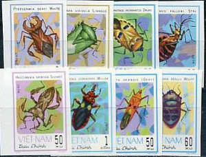 Вьетнам, Жуки, 1982, 8 марок без зубцов